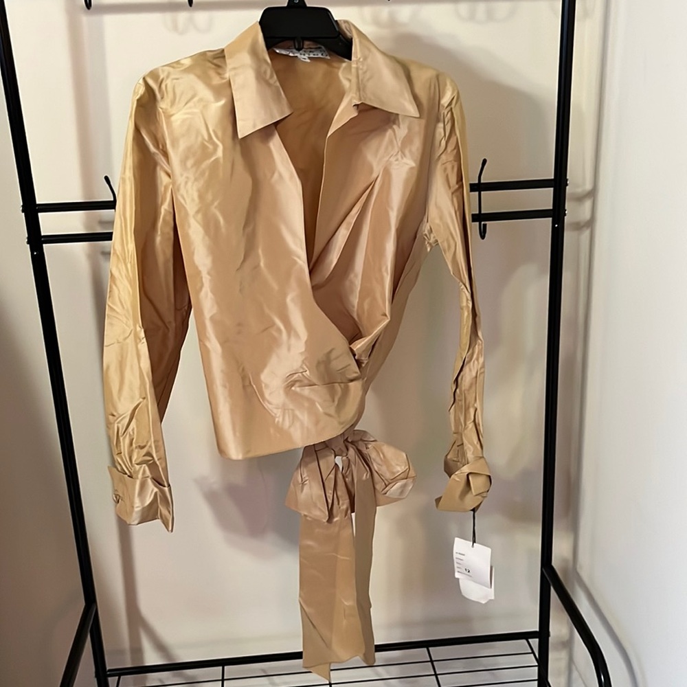 100% Silk Wrap Top - New! size 12